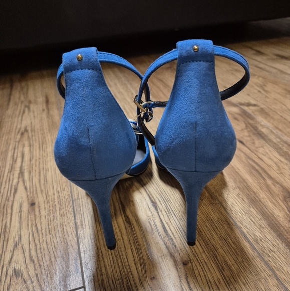 Blue like new Vegan Suede D'orsay heel pump - Picture 6 of 10